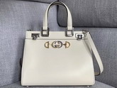 Gucci Zumi Smooth Leather Small Top Handle Bag in White Smooth Leather 569712