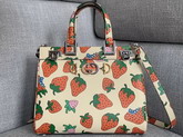 Gucci Zumi Strawberry Print Small Top Handle Bag 569712