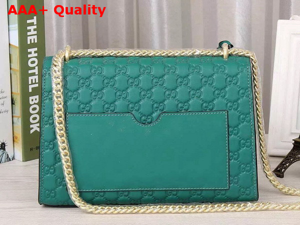 Padlock Gucci Signature Shoulder Bag In Turquoise Replica