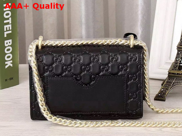 Small Padlock Gucci Signature Shoulder Bag In Black Replica