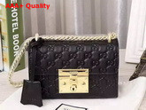 Small Padlock Gucci Signature Shoulder Bag In Black Replica