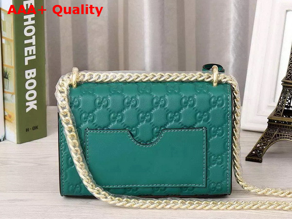 Small Padlock Gucci Signature Shoulder Bag In Emerald Green Replica