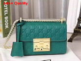 Small Padlock Gucci Signature Shoulder Bag In Emerald Green Replica