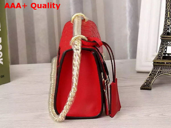 Small Padlock Gucci Signature Shoulder Bag In Hibicus Red Replica