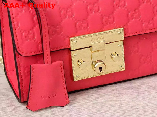 Small Padlock Gucci Signature Shoulder Bag In Pink Replica