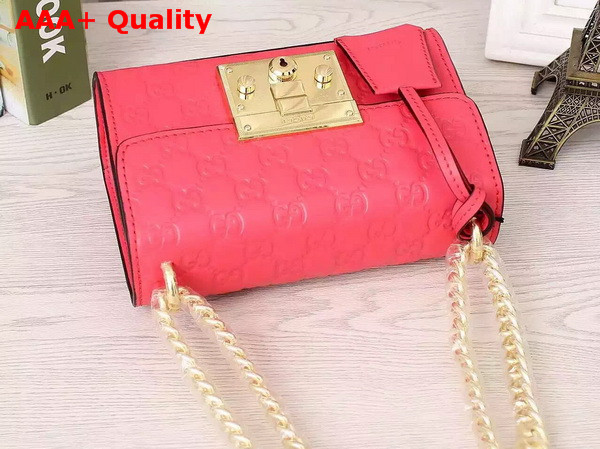 Small Padlock Gucci Signature Shoulder Bag In Pink Replica