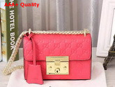 Small Padlock Gucci Signature Shoulder Bag In Pink Replica