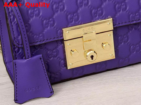 Small Padlock Gucci Signature Shoulder Bag In Purple Replica