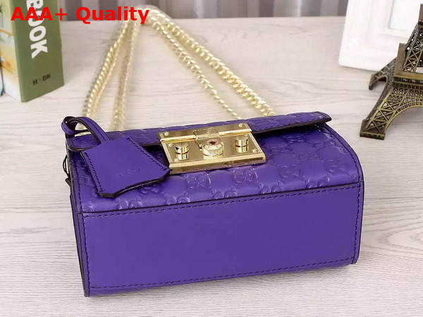 Small Padlock Gucci Signature Shoulder Bag In Purple Replica