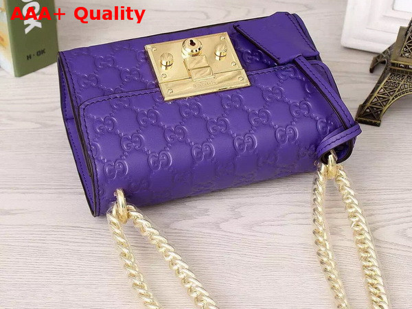 Small Padlock Gucci Signature Shoulder Bag In Purple Replica