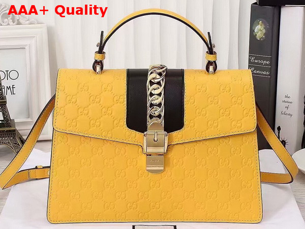 Sylvie Gucci Signature Bag Yellow Gucci Signature Leather Replica