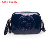 gucci soho soft patent leather disco bag in blue 308364 Replica