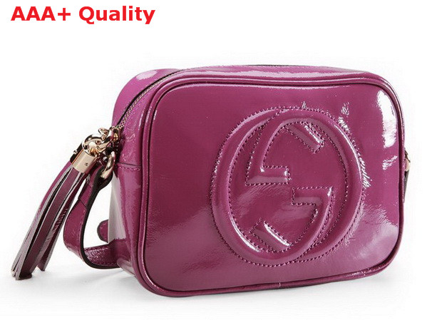 gucci soho soft patent leather disco bag in fuchsia 308364 Replica