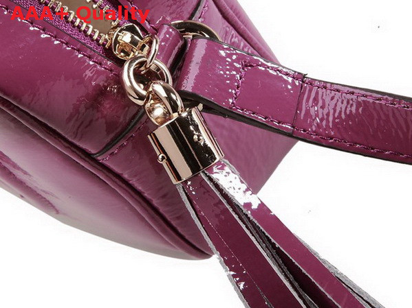 gucci soho soft patent leather disco bag in fuchsia 308364 Replica