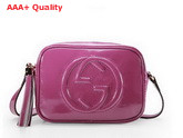 gucci soho soft patent leather disco bag in fuchsia 308364 Replica