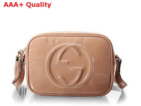 gucci soho soft patent leather disco bag in light pink 308364 Replica