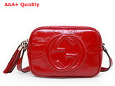 gucci soho soft patent leather disco bag in red 308364 Replica