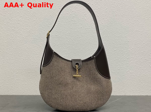 Loro Piana Bobbin Medium Hobo Bag in Brown Cotton and Linen Natural Replica