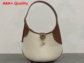 Loro Piana Bobbin Medium Hobo Bag in Cotton and Linen Natural and Caramel Replica