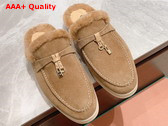 Loro Piana Charms Walk Babouche Loafers in Natural Suede Leather Replica