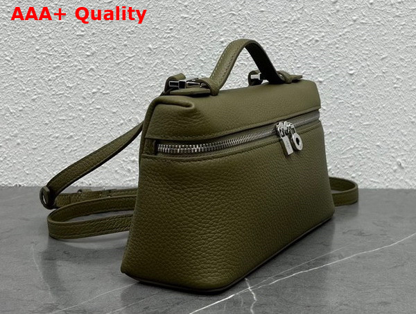 Loro Piana Extra Pocket L19 Pouch in Khaki Green Calfskin Replica