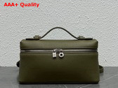 Loro Piana Extra Pocket L19 Pouch in Khaki Green Calfskin Replica