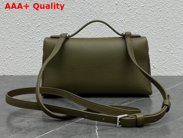 Loro Piana Extra Pocket L19 Pouch in Khaki Green Calfskin Replica