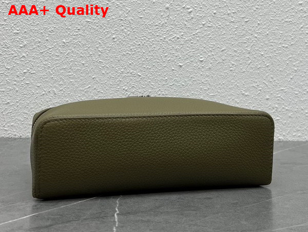 Loro Piana Extra Pocket L19 Pouch in Khaki Green Calfskin Replica