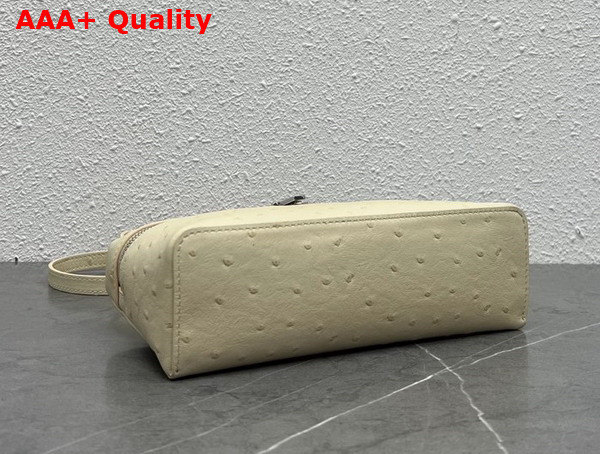 Loro Piana Extra Pocket Pouch L19 Light Travertine Ostrich Leather Replica