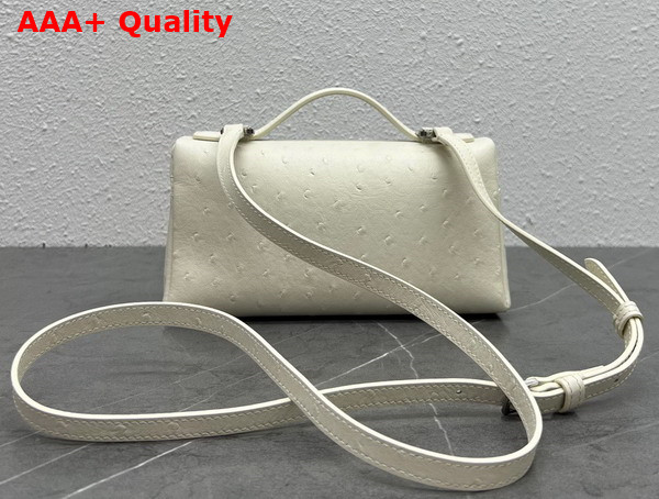 Loro Piana Extra Pocket Pouch L19 White Ostrich Leather Replica