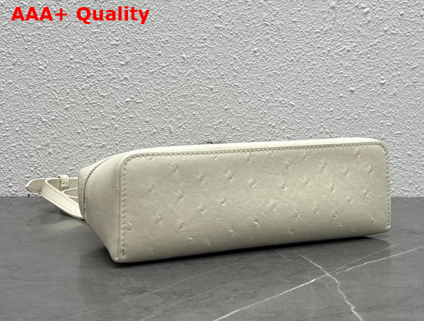 Loro Piana Extra Pocket Pouch L19 White Ostrich Leather Replica