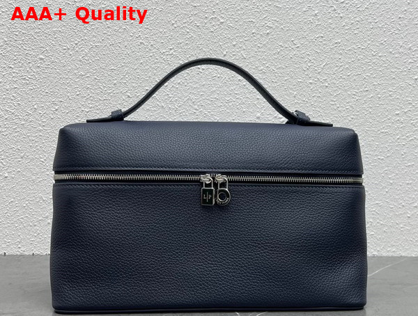 Loro Piana Extra Pocket Pouch L27 in Navy Blue Calfskin Replica