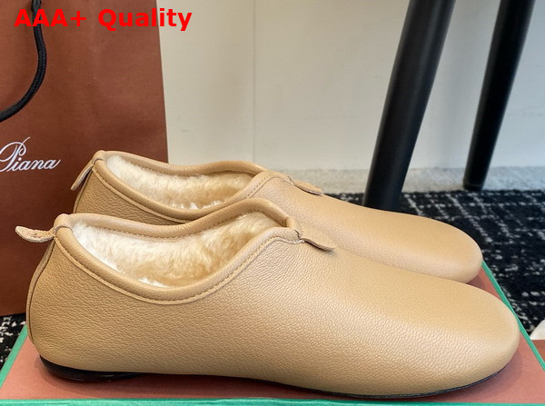 Loro Piana Floaty Flat in Beige Deerskin Replica