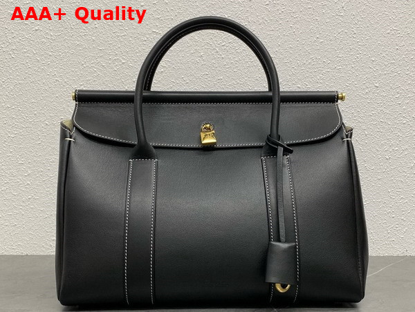 Loro Piana Loom Bag L32 Black Smooth Calfskin Replica