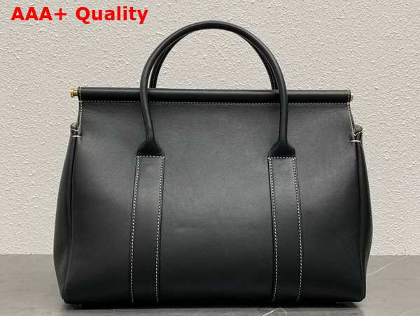 Loro Piana Loom Bag L32 Black Smooth Calfskin Replica