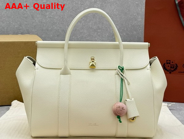 Loro Piana Loom Bag L32 Whisper White Grained Calfskin Replica