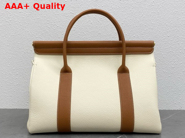 Loro Piana Loom Bag L32 White and Brown Grained Calfskin Replica