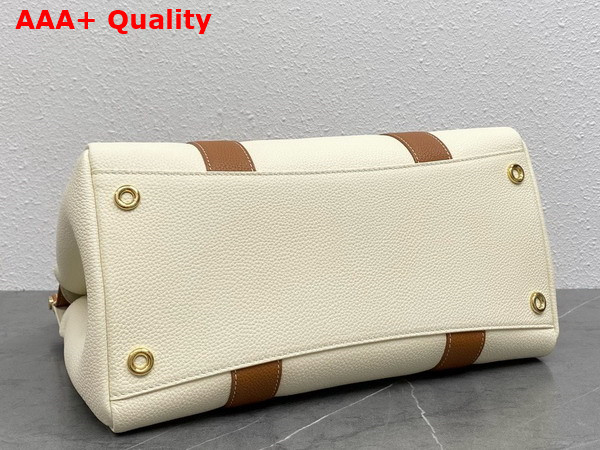 Loro Piana Loom Bag L32 White and Brown Grained Calfskin Replica