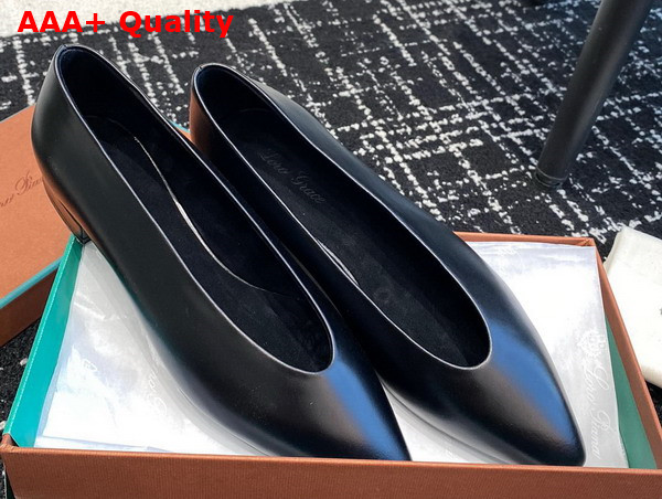 Loro Piana Rebecca Ballerinas in Black Calfskin Replica