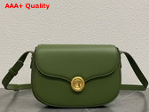 Loro Piana Small Ghiera Bag in Dark Lichen Green and Kummel Smooth Calfskin Replica