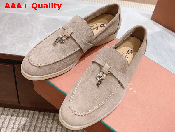 Loro Piana Summer Charms Walk Loafers in Windy Dunes Suede Leather Replica