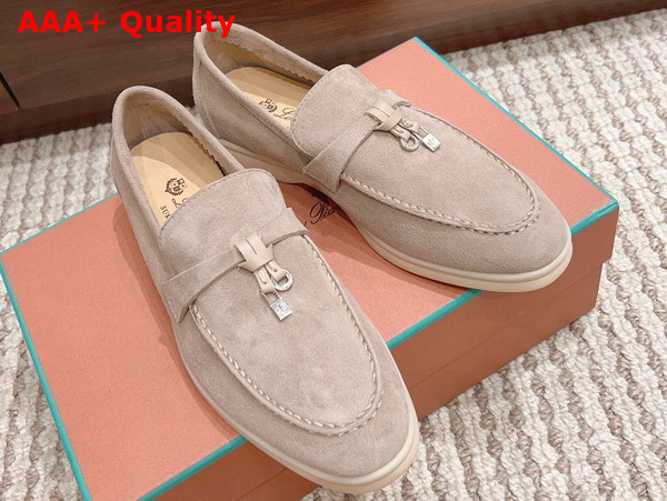 Loro Piana Summer Charms Walk Loafers in Windy Dunes Suede Leather Replica