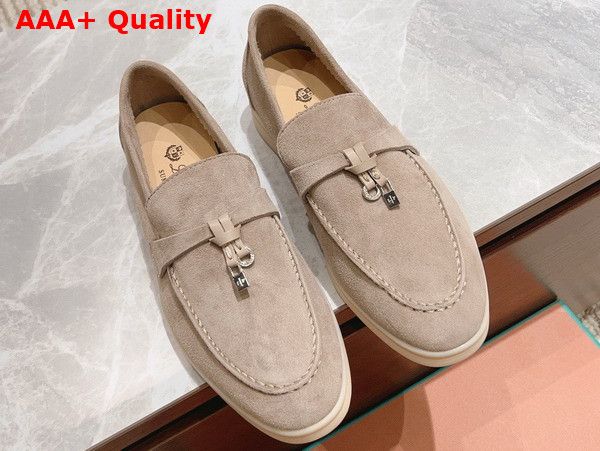 Loro Piana Summer Charms Walk Loafers in Windy Dunes Suede Leather Replica