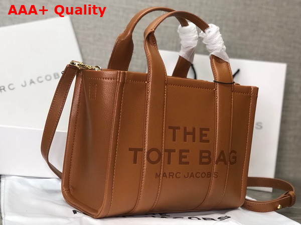 Marc Jacobs Leather Mini Tote Bag in Argan Oil Replica