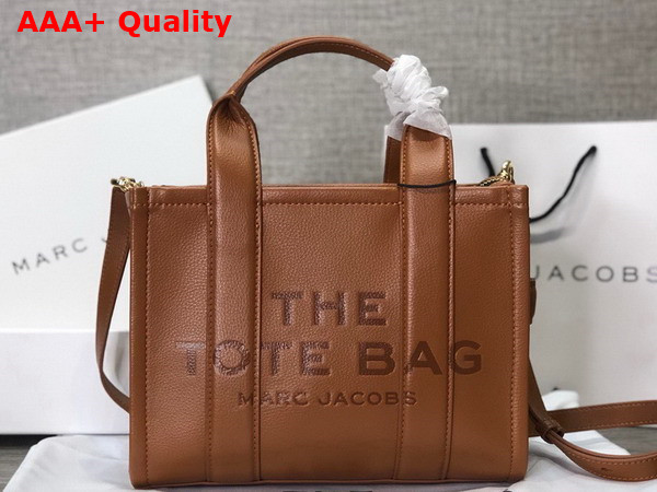 Marc Jacobs Leather Mini Tote Bag in Argan Oil Replica