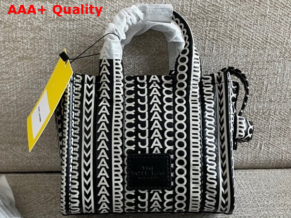 Marc Jacobs Monogram Leather Micro Tote Black and White Replica