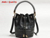 Marc Jacobs The Leather Bucket Bag in Black Full Grain Leather Replica