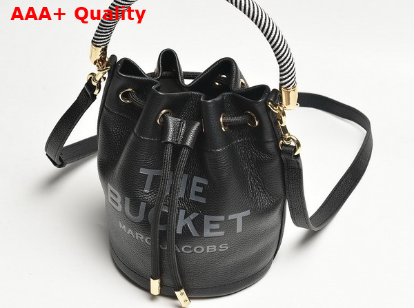 Marc Jacobs The Leather Bucket Bag in Black Full Grain Leather Replica