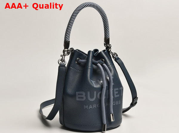 Marc Jacobs The Leather Bucket Bag in Blue Sea Full Grain Leather Replica