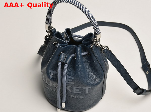 Marc Jacobs The Leather Bucket Bag in Blue Sea Full Grain Leather Replica